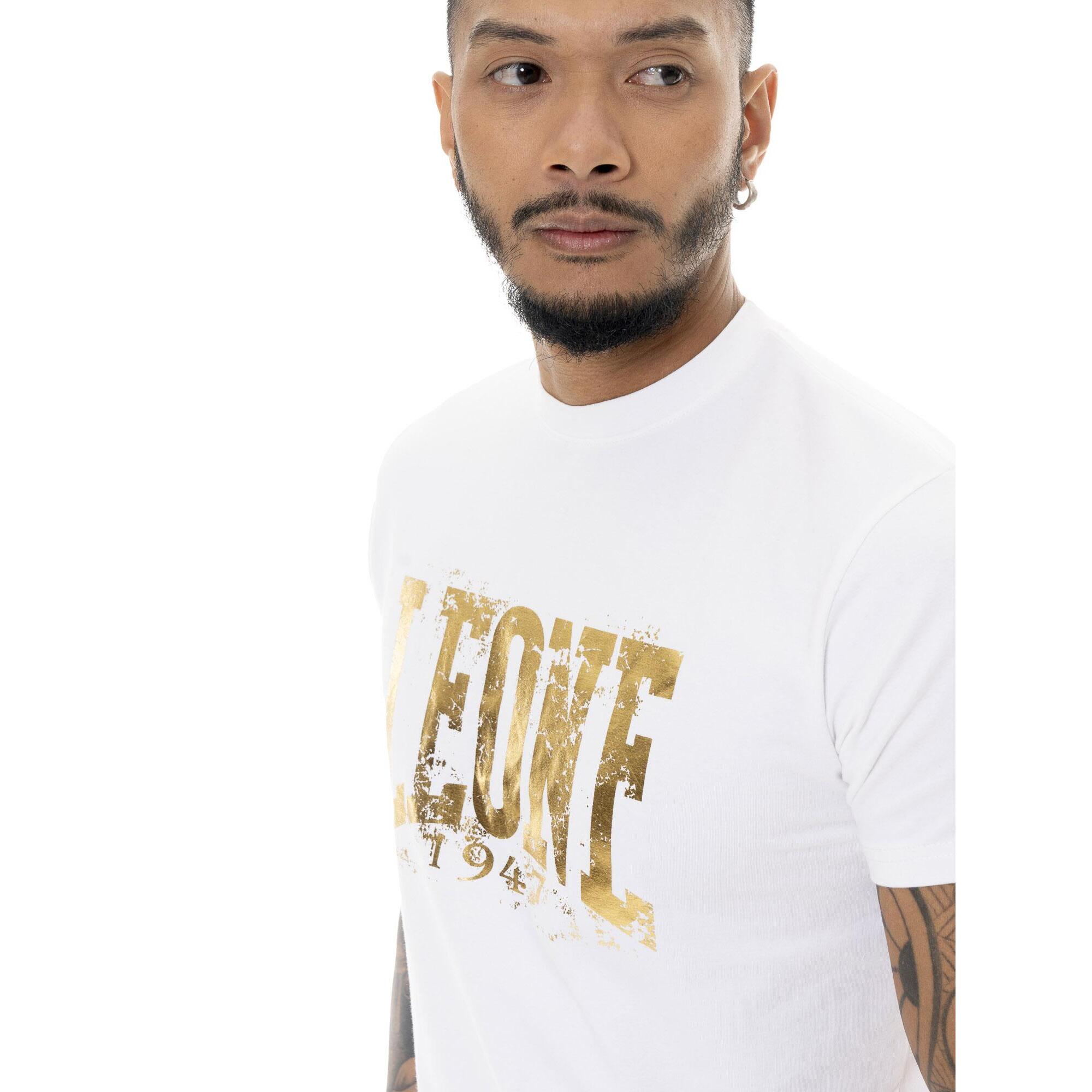 Camiseta de manga corta para hombre "Authentic Gold" con logo dorado
