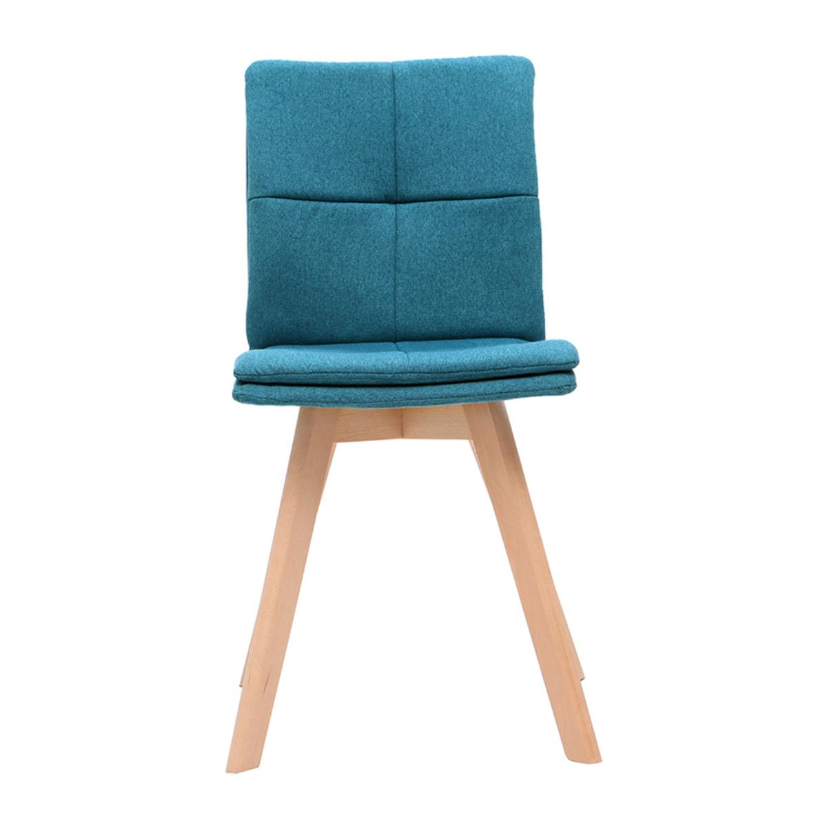 Chaises scandinaves en tissu bleu et bois clair (lot de 2) THEA