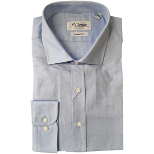 Camicia Uomo 1 Bottone Francese Super Oxford Unito Celeste Polvere