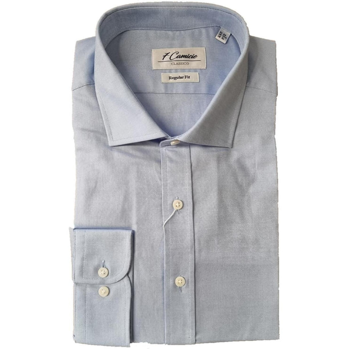 Camicia Uomo 1 Bottone Francese Super Oxford Unito Celeste Polvere
