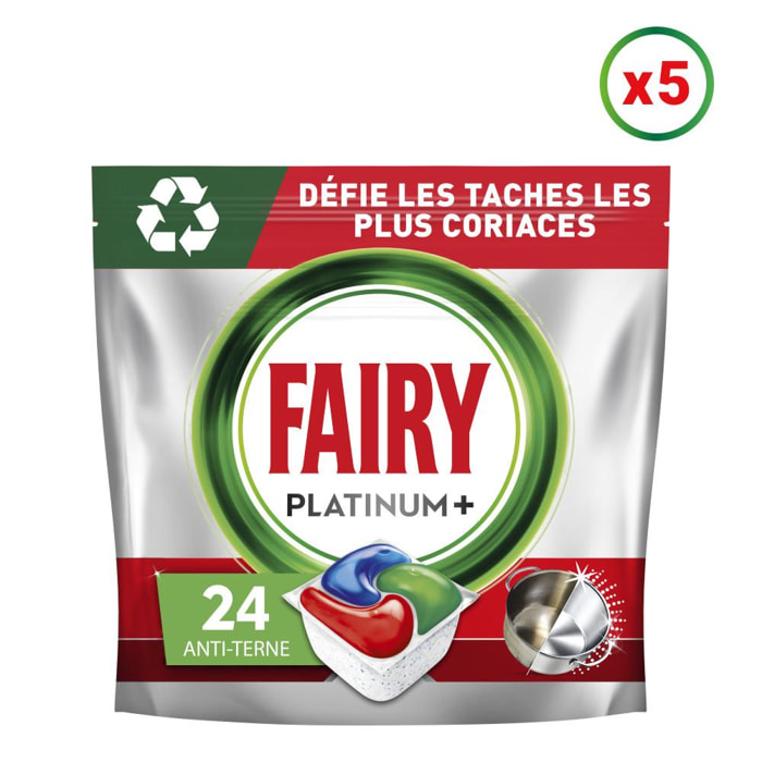 5x24 Capsules Fairy Platinum+ Original, Tablettes Lave-Vaisselle