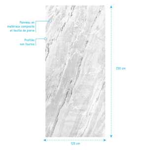Panneau Mural Pierre Finition Artic Storm 90 x 250 cm - STONE'IT