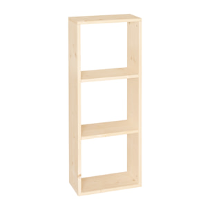 Estanteria de madera maciza en tono natural con 2 estantes Alto: 110 Largo: 40 Ancho: 20