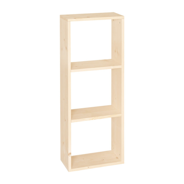 Estanteria de madera maciza en tono natural con 2 estantes Alto: 110 Largo: 40 Ancho: 20
