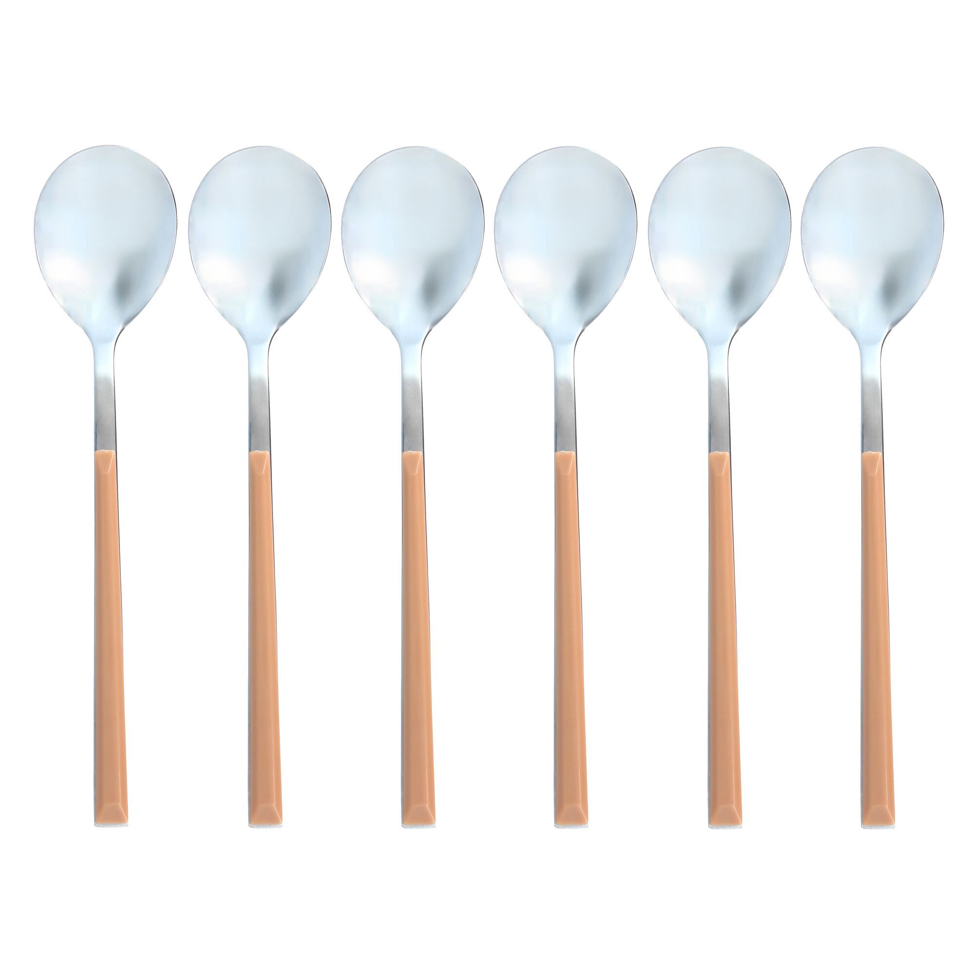 Lot de 6 cuillères de table marron en acier inoxydable COLORAMA