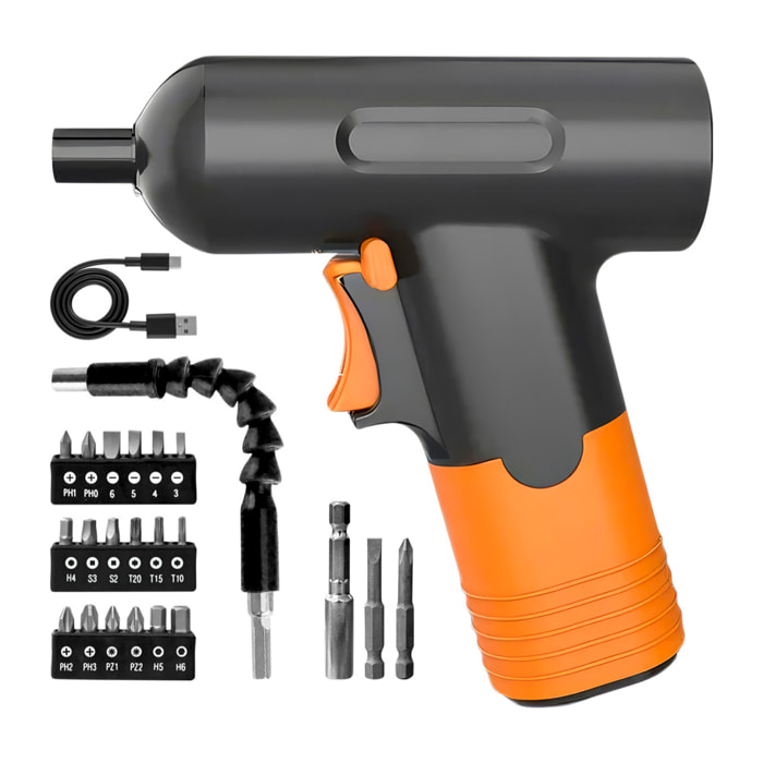 Cacciavite elettrico mini trapano, con batteria, kit di accessori e valigetta