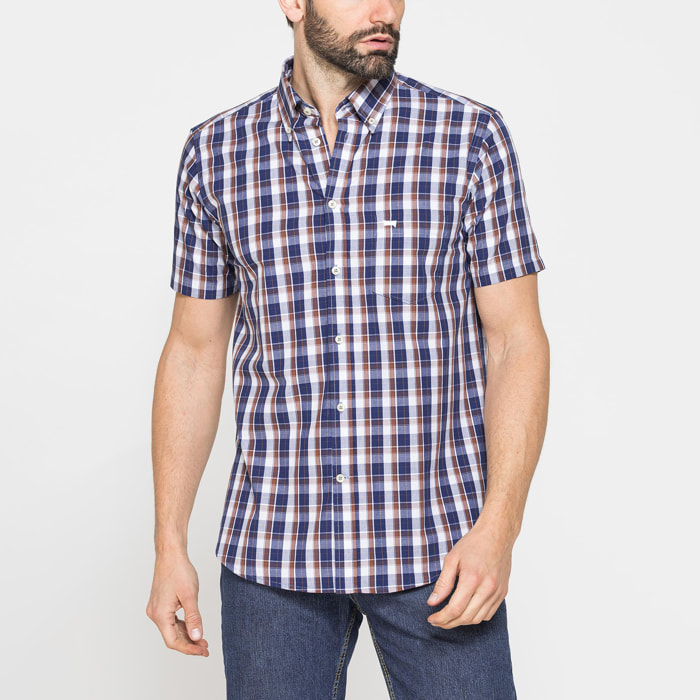 CAMICIA A MANICA CORTA IN COTONE CON FANTASIA