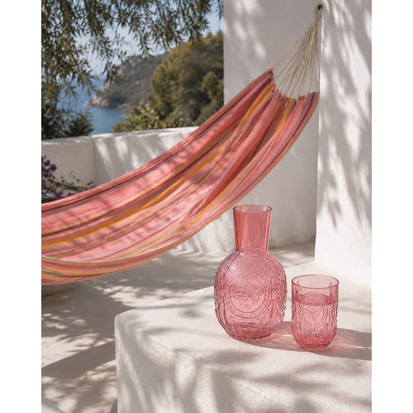 J-Line carafe + verre Maya - verre - fushia