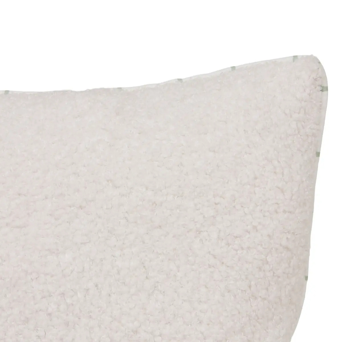 Coussin reversible bouclette/motif coeurs Jaiko 40x40cm blanc et vert