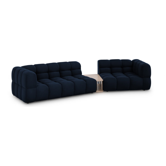 Canapé modulable droit "Sky" 3 places en velours bleu roi