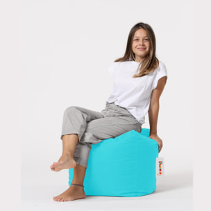 Pouf de jardín de color turquesa