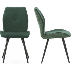 Lot de 2 chaises en velours côtelé - LYKKE