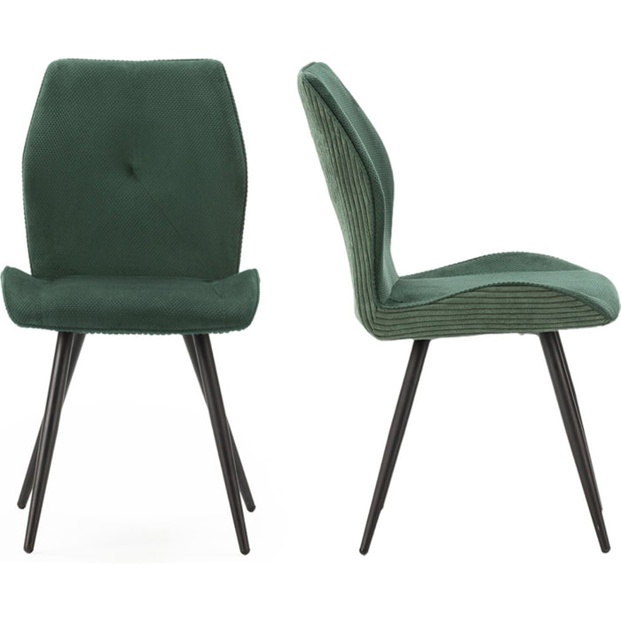 Lot de 2 chaises en velours côtelé - LYKKE