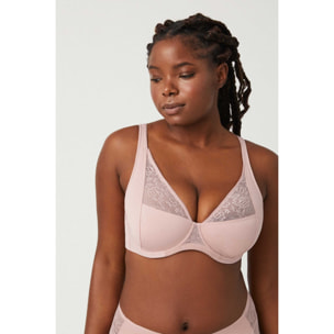 Reggiseno rosa con ferretto non imbottito coppe C D ed E