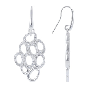 Orecchini a Lampadario con Pavé di Cubic Zirconia in Argento 925