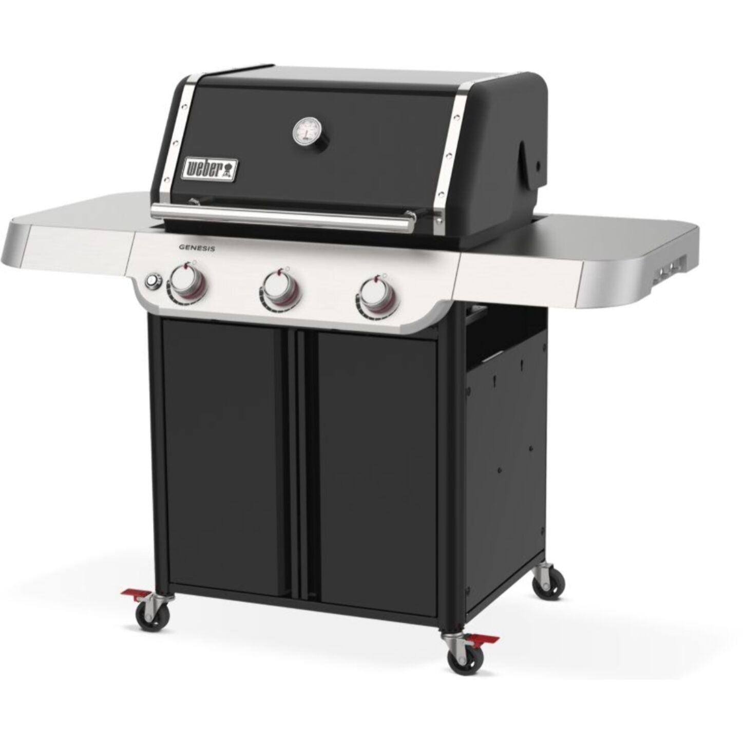 Barbecue gaz WEBER Genesis E-315 noir inox 3 brûleurs sur chariot, 68x48 cm