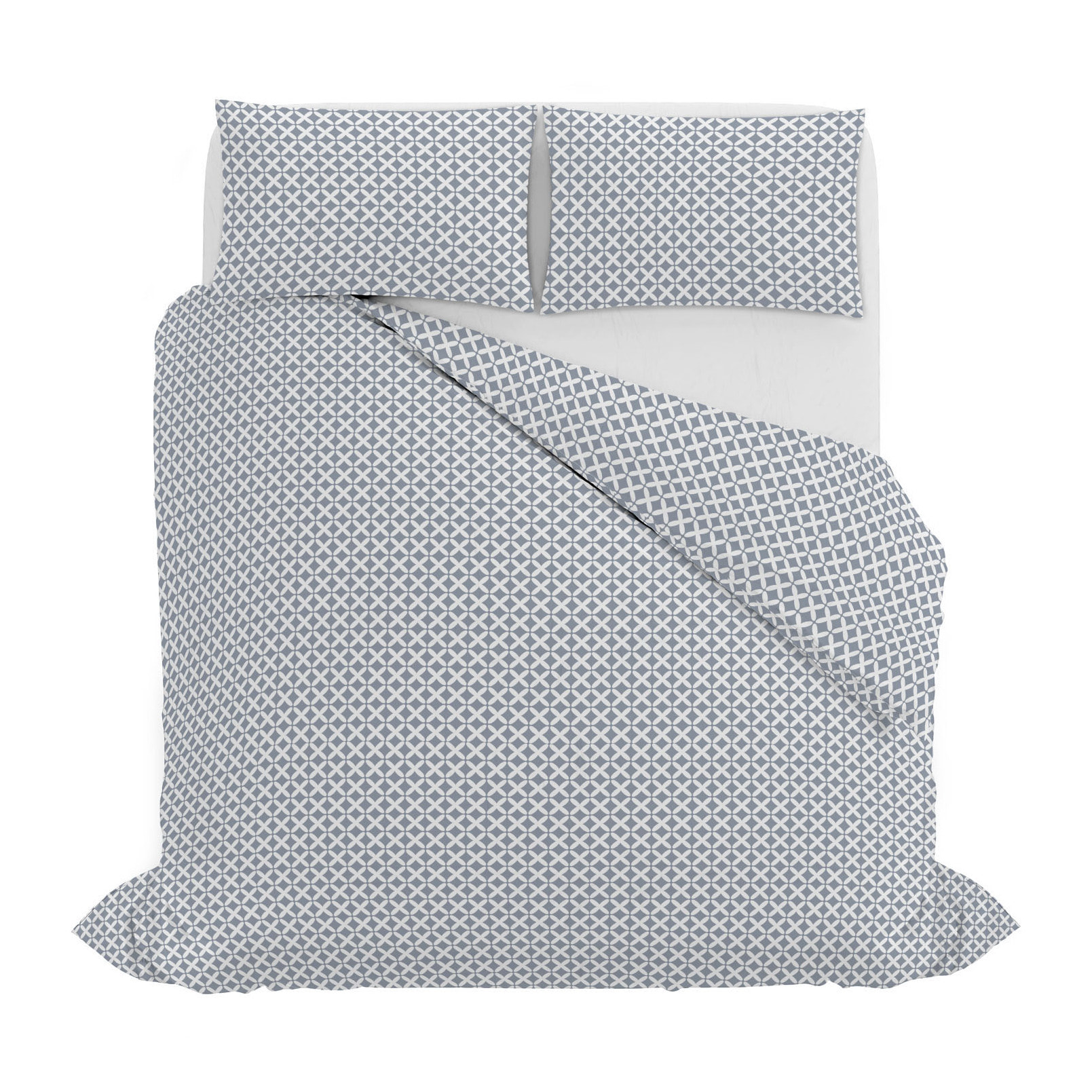 PARURE COPRIPIUMINO ATHENA, 100% Cotone, Made in Italy - RITA GRIGIO
