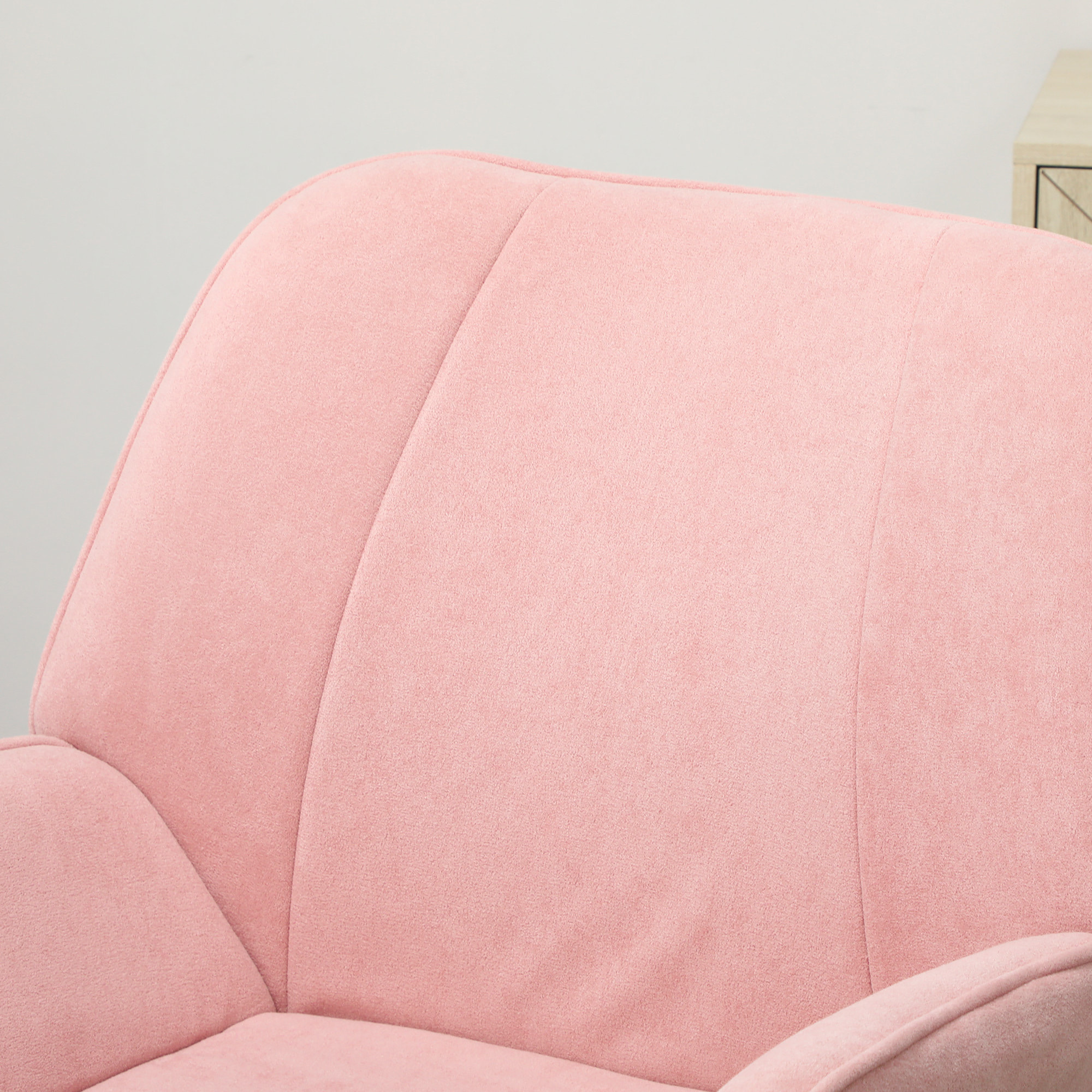 Butaca de Salón Moderna Sillón Lectura con Asiento Ancho y Acolchado Tapizado en Terciopelo Patas de Metal Sillón para Salón Sala de Estar Dormitorio Rosa