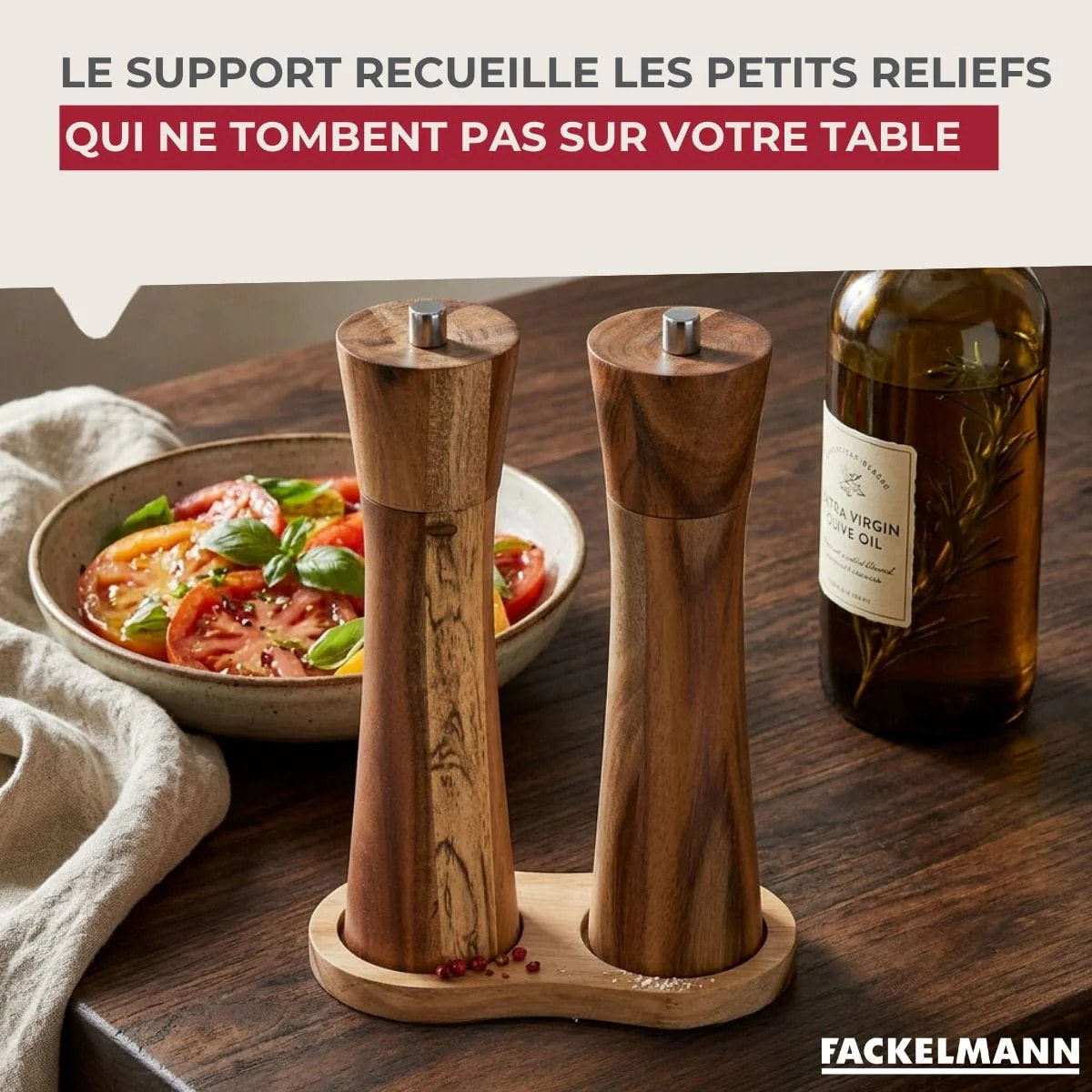 Set moulin à poivre et sel en bois Fackelmann Acacia