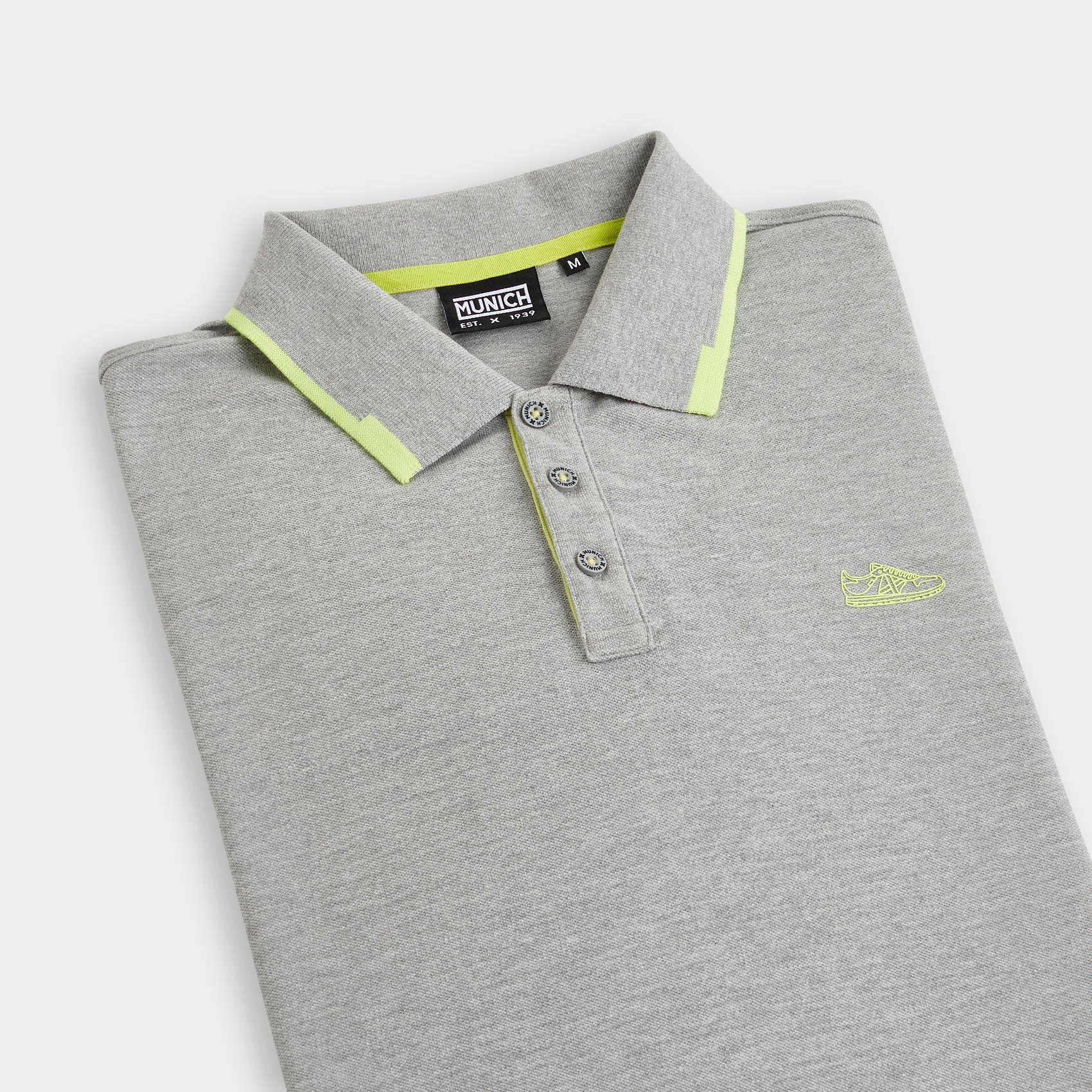Polo MUNICH slam lifestyle de algodón organico-viscosa gris