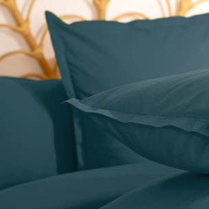 Taie d'oreiller "Carina" coton 63x63cm bleu orage