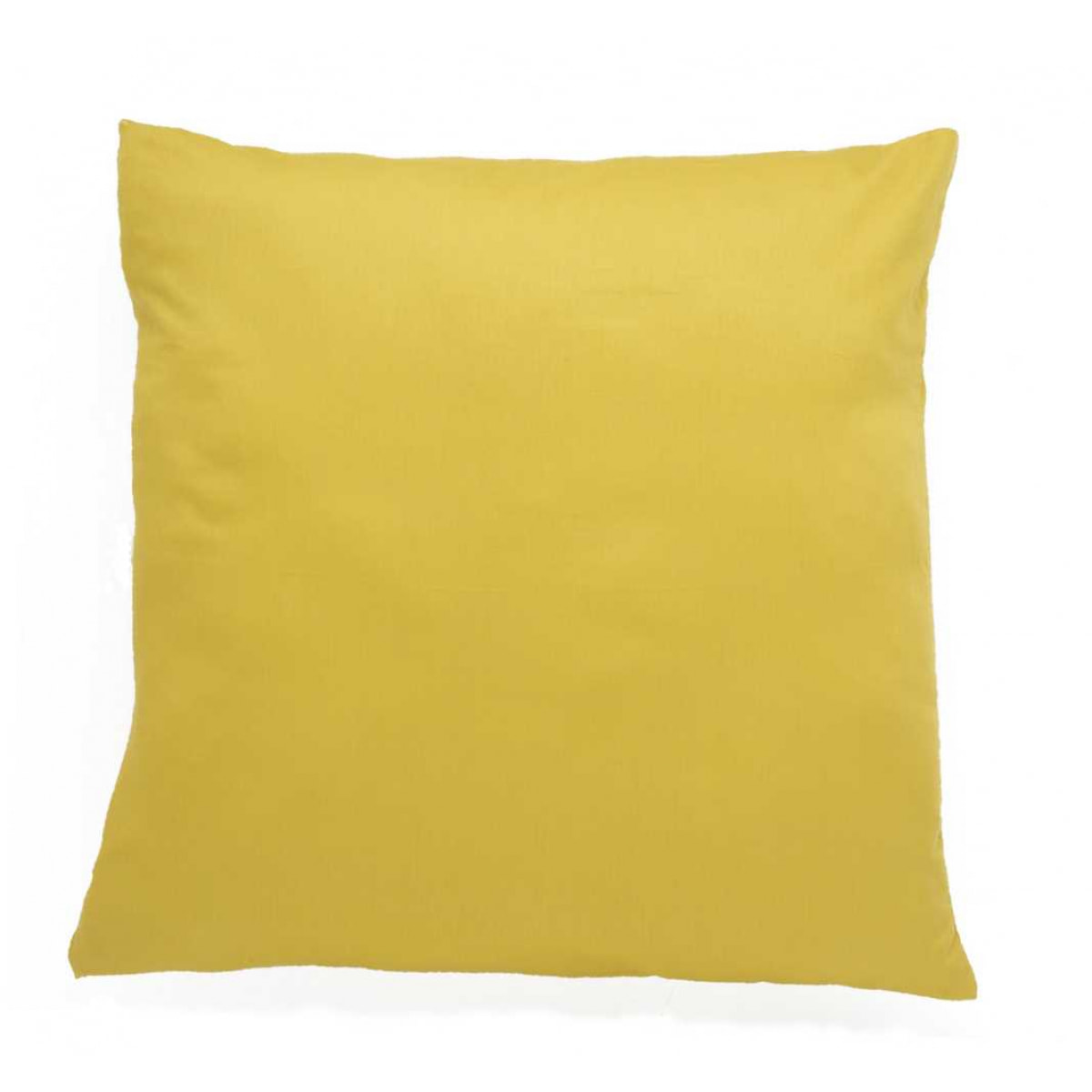 Taie d'oreiller satén Jaune 100% coton 118 cm/2
