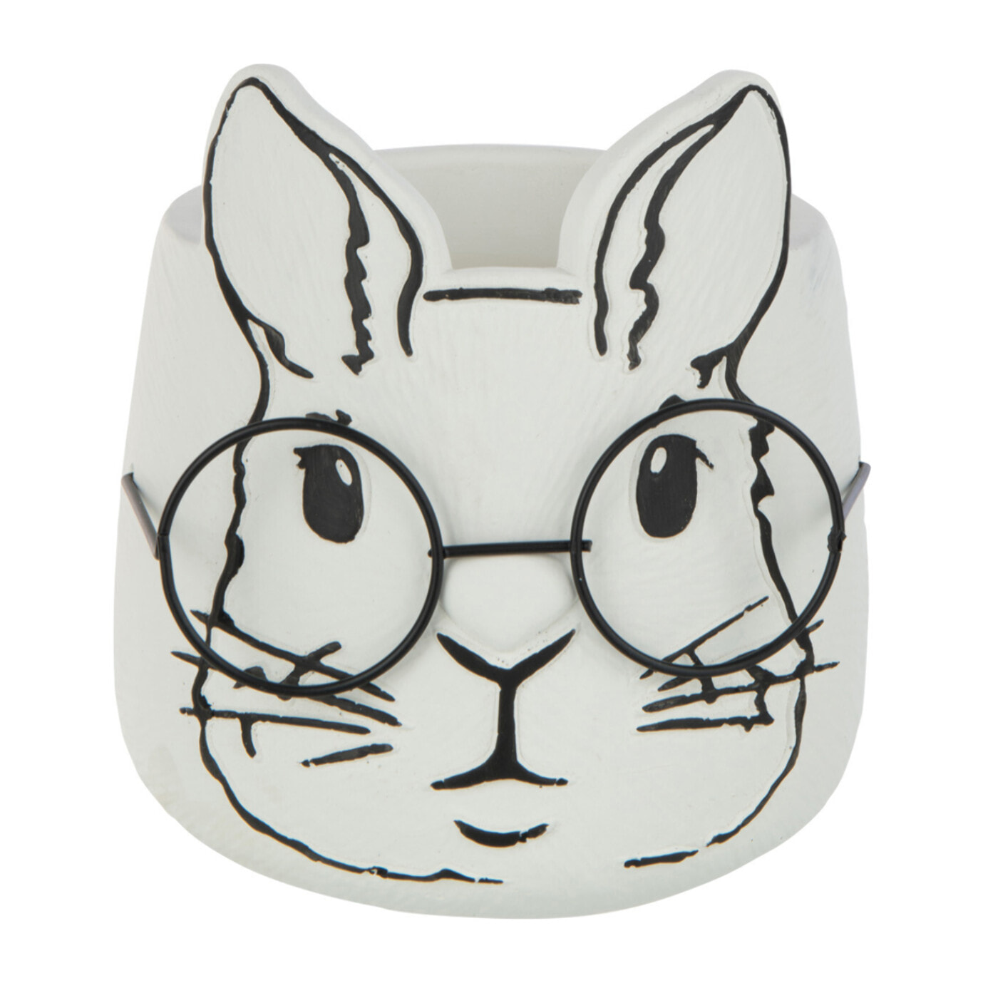 J-Line pot de fleurs Lapin - ciment - blanc - large