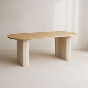 Table ovale en bois clair 220cm QUITO