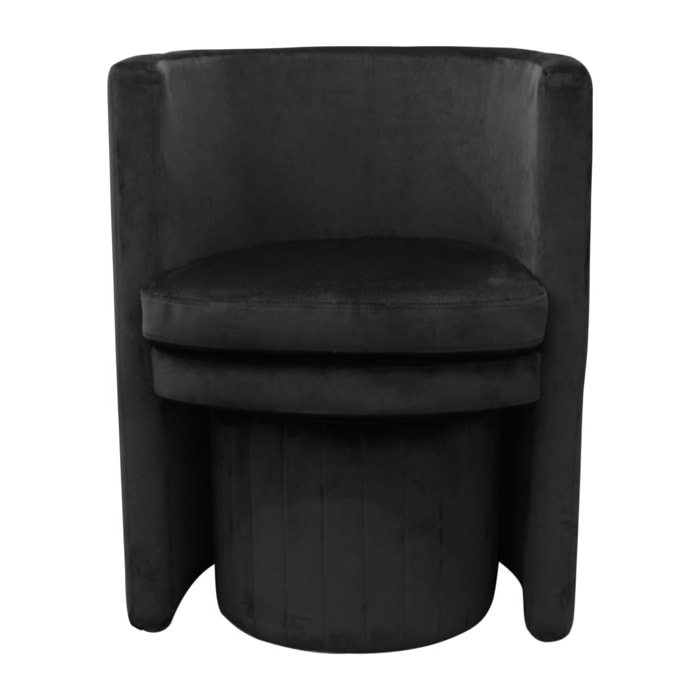 Fauteuil Cabriolet Velours Noir