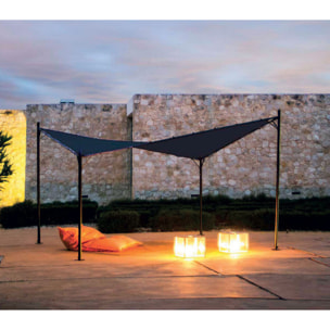 Tonnelle 3,5x3,5m - acier - gris anthracite - BUTTERFLY