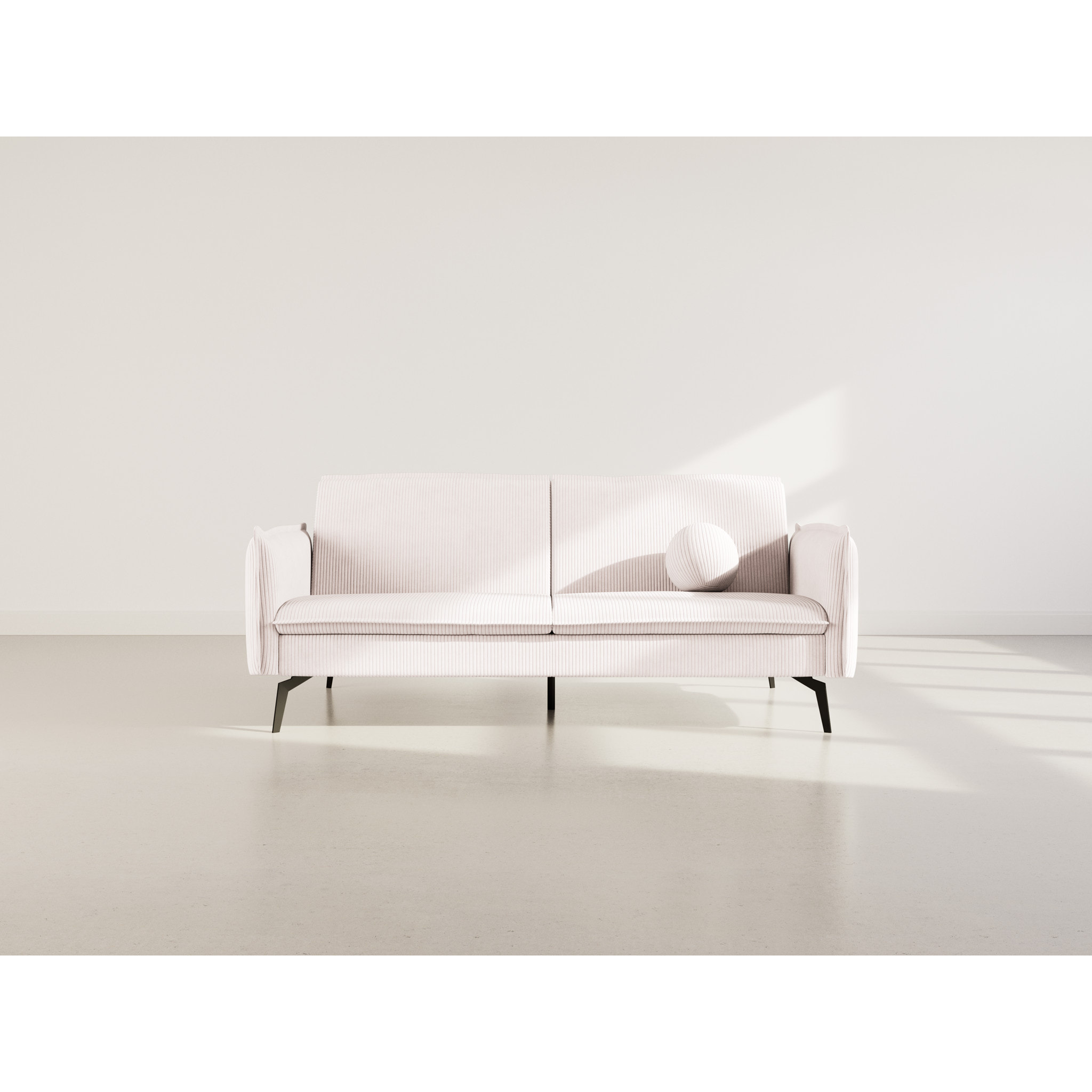 Lexie - Canapé convertible clic-clac 2 places en velours côtelé - Beige