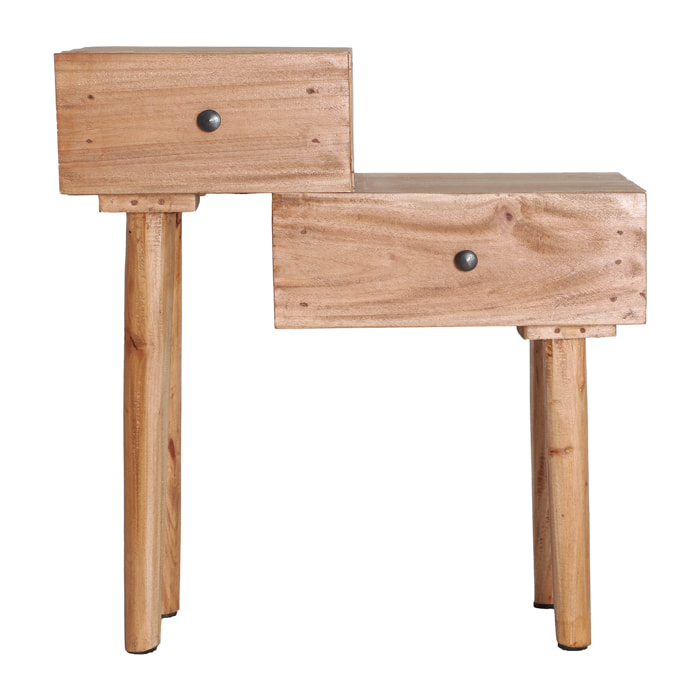 Mesita de noche de madera de mahogany en color marrón de 62x34x67cm
