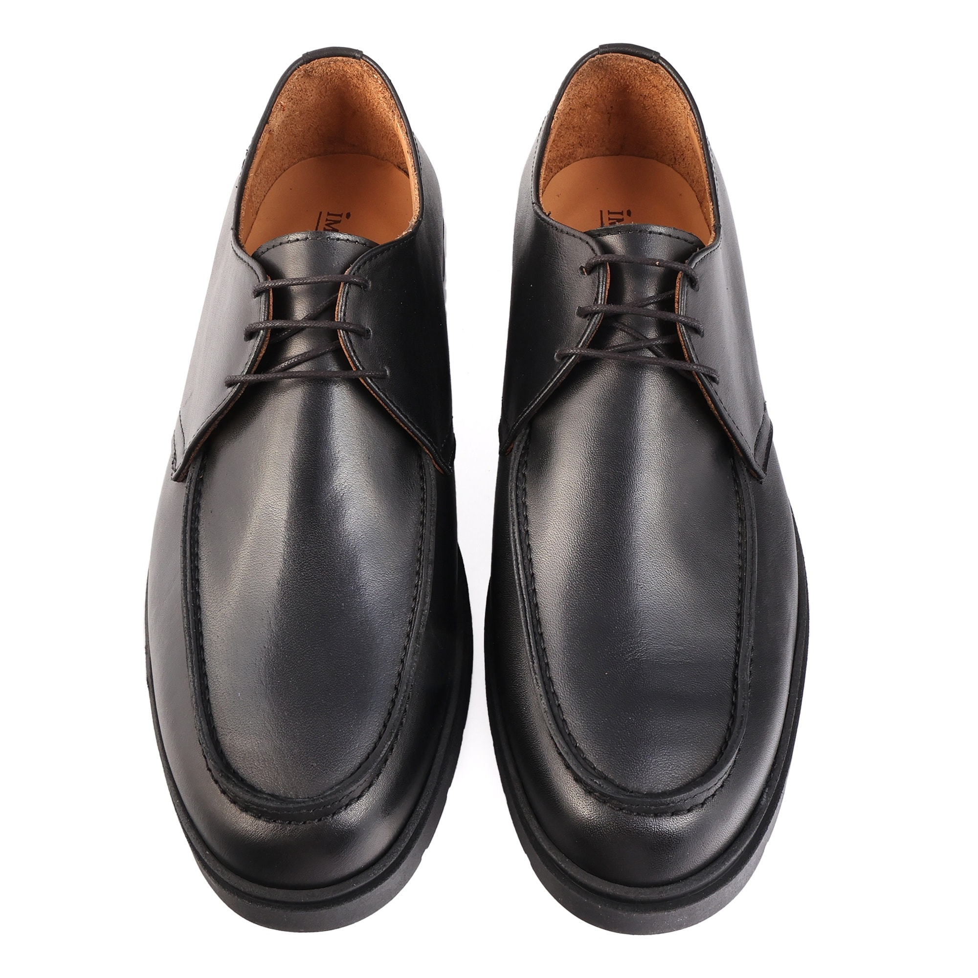 Derby stringate in vera pelle con fondo light