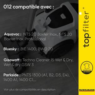 Lot de 4 packs de 2 sacs aspirateur 64012 Bluesky et Gisowatt TopFilter Premium