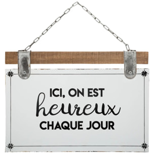 Plaque "Citation" - bois et métal - 35x25 cm