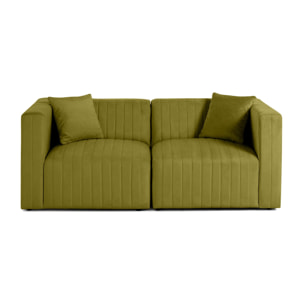 Nova - canapé modulable 2 places - en velours - Vert Olive
