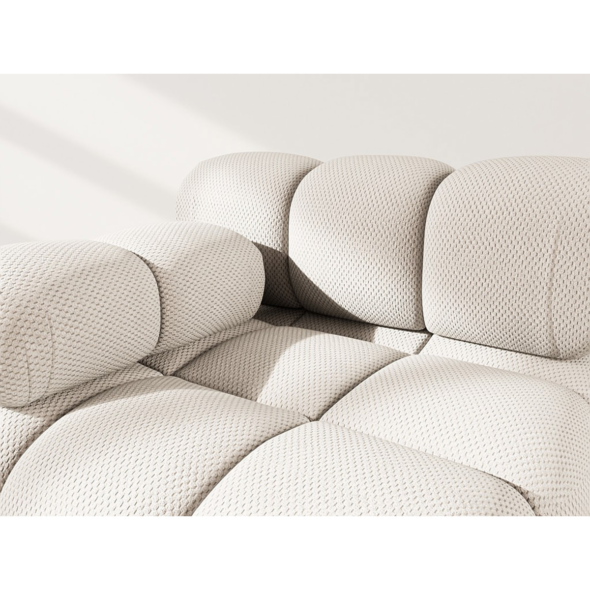 Ruby - module d'assise gauche en velours texturé - Beige