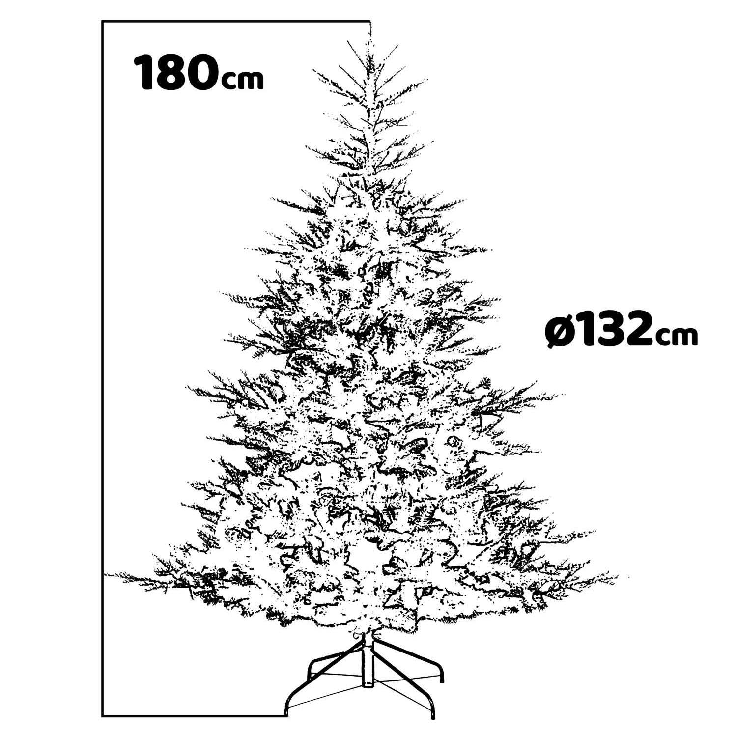 Minorca - Albero di Natale effetto realistico in PE e PVC ø132x180H, 829 rami