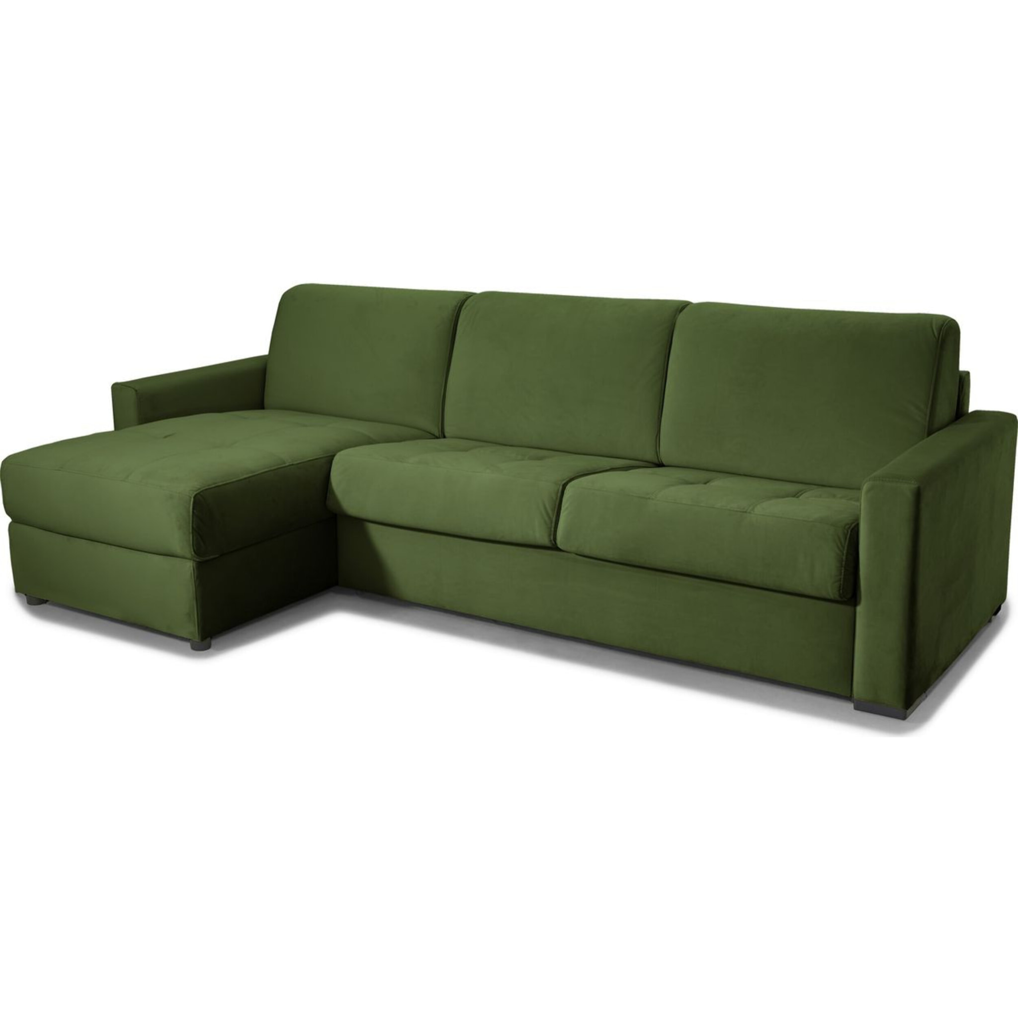 Canapé d'angle convertible express 5 places en velours - PALOMA