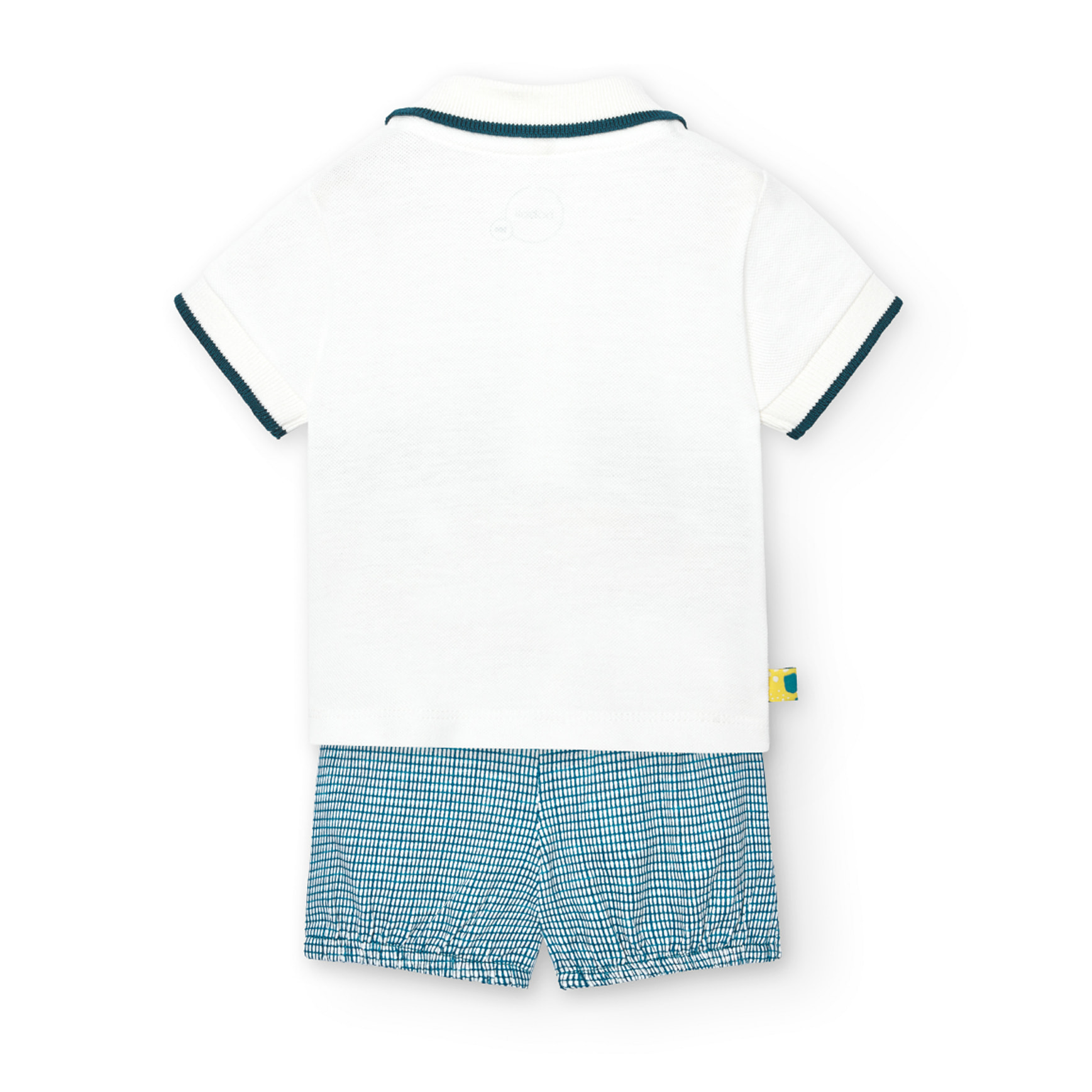 Conjunto punto bebÃ© niÃ±o, algodÃ³n estampado, blanco