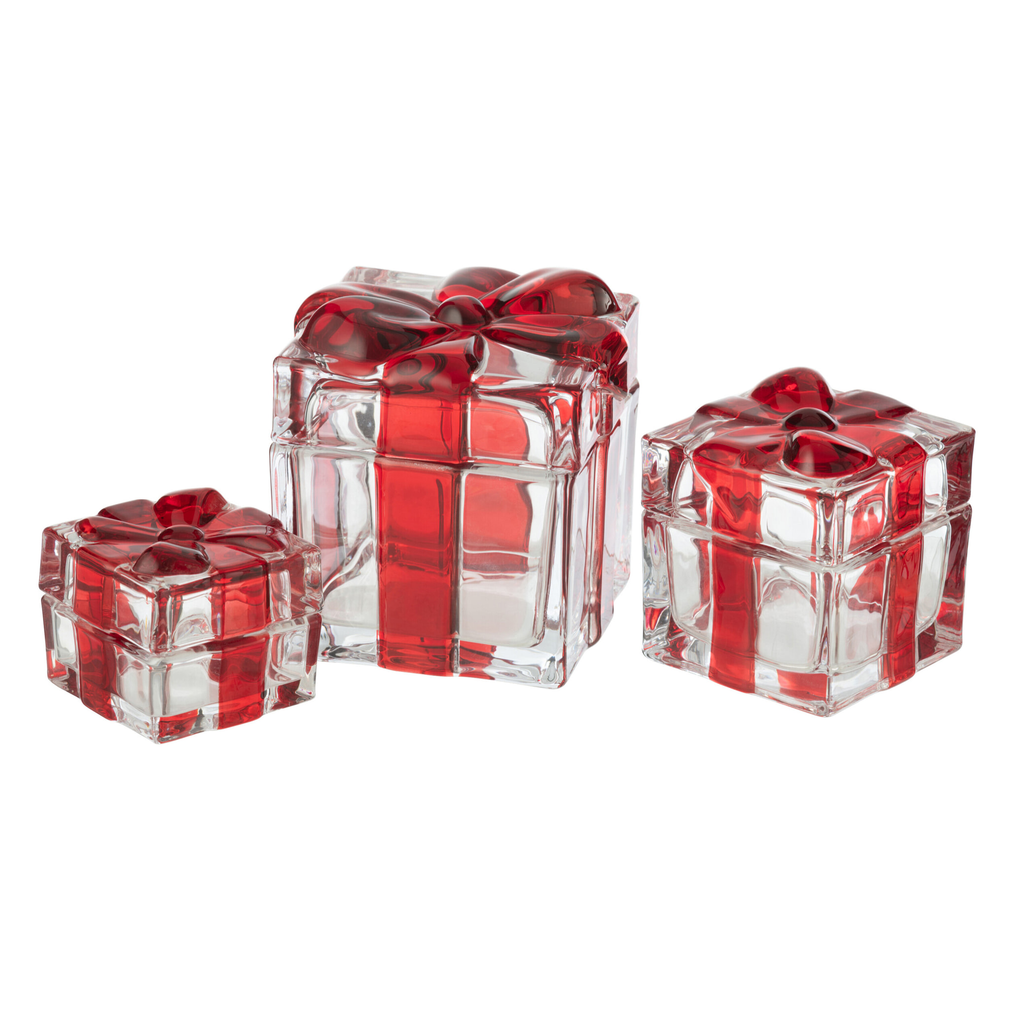 J-Line pot de conservation/photophore Cadeau- verre - rouge - large