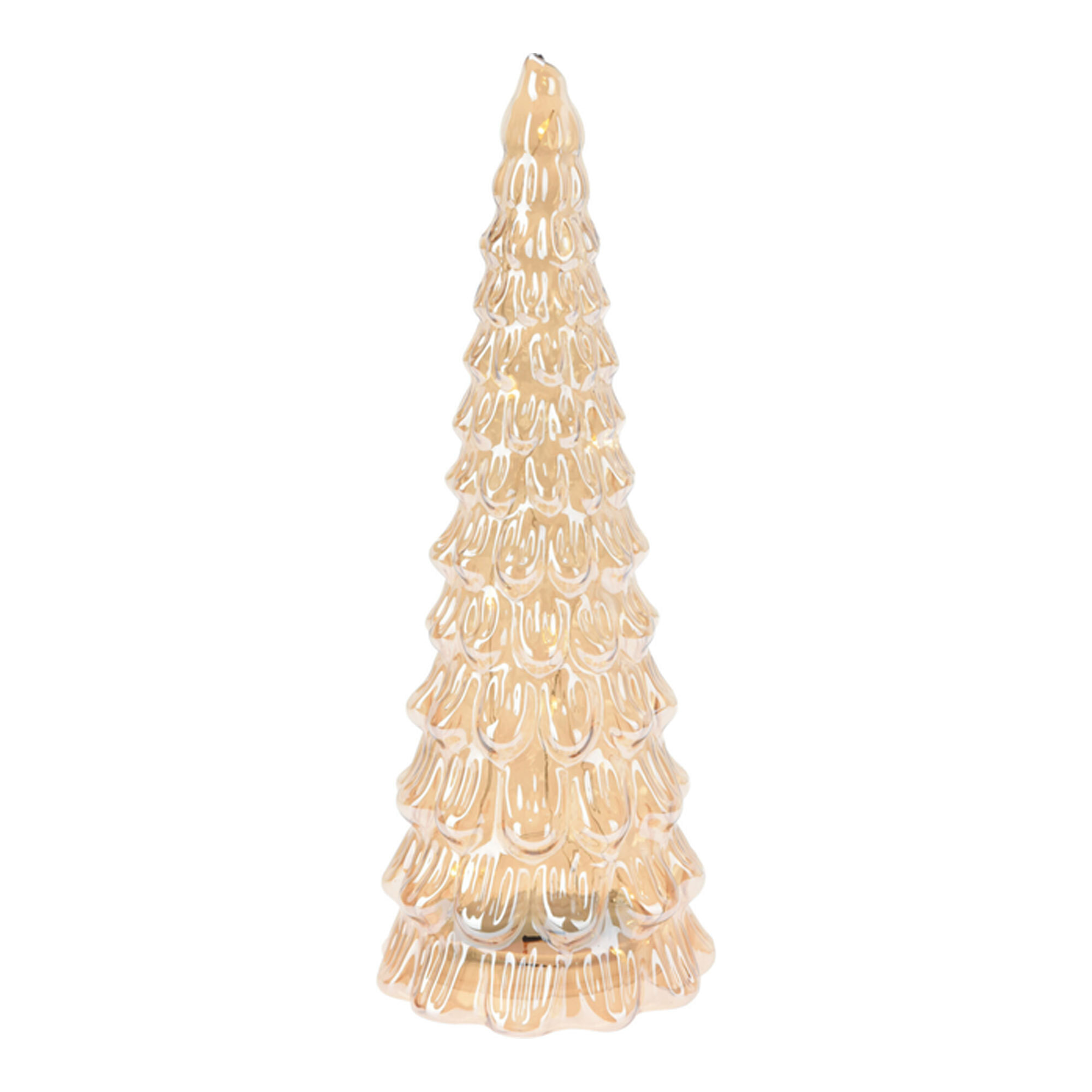 Árbol de navidad con decoración led ámbar y cable metálico - altura 38 cm