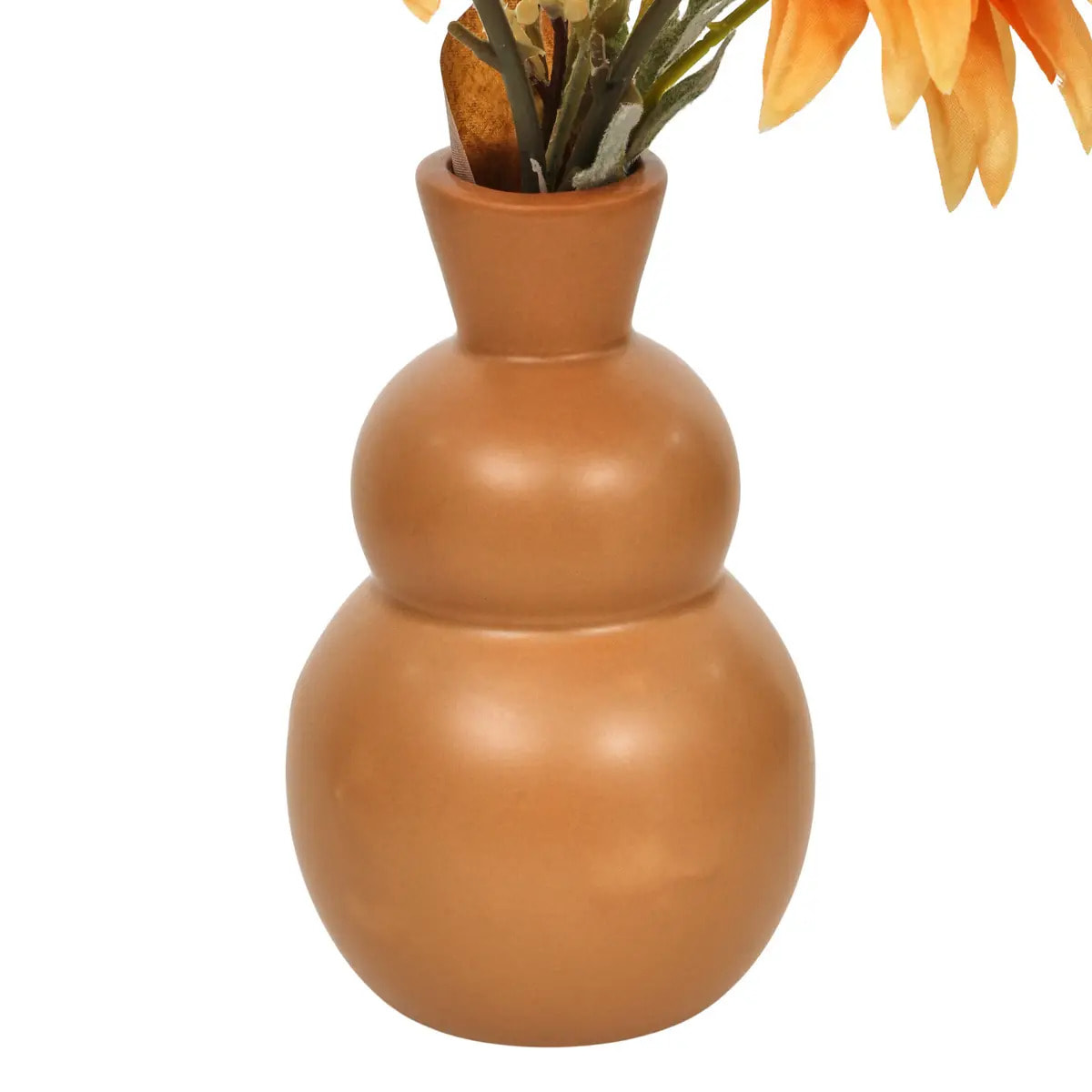 Composition florale Penny H.32cm orange