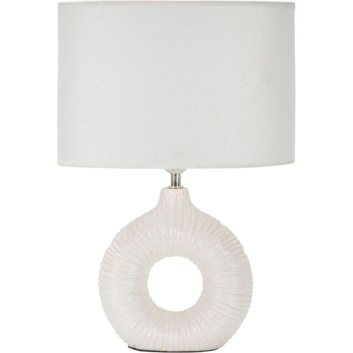 LAMPADA DA TAVOLO SETA BIANCA CM 28,5X15X43