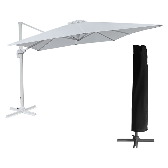 Parasol déporté MOLOKAI rectangulaire avec housse -