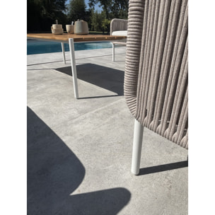 ORELLA - Salon de jardin bas 5 places - Grège