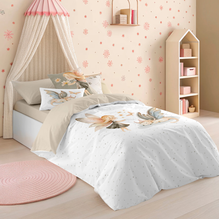 Naturals - Funda Nórdica Estampada - Infantil - 100% Algodón - Incluye 1 Funda de Almohada - Elia