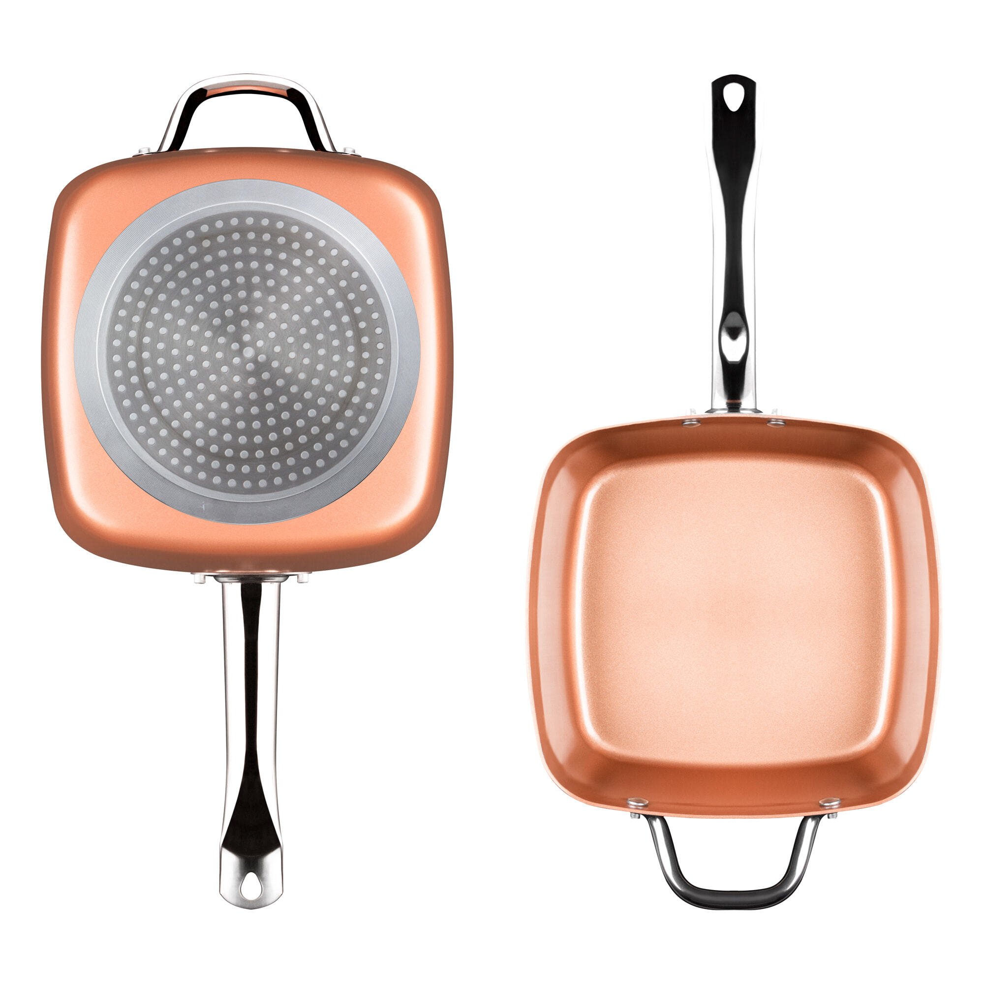 Set di 4 pezzi padella multiuso in rame 5 in 1 Copper - color rame - alluminio - 24 x 9 x 24 cm