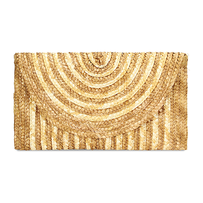 Bolso de playa marrón-beige de paja