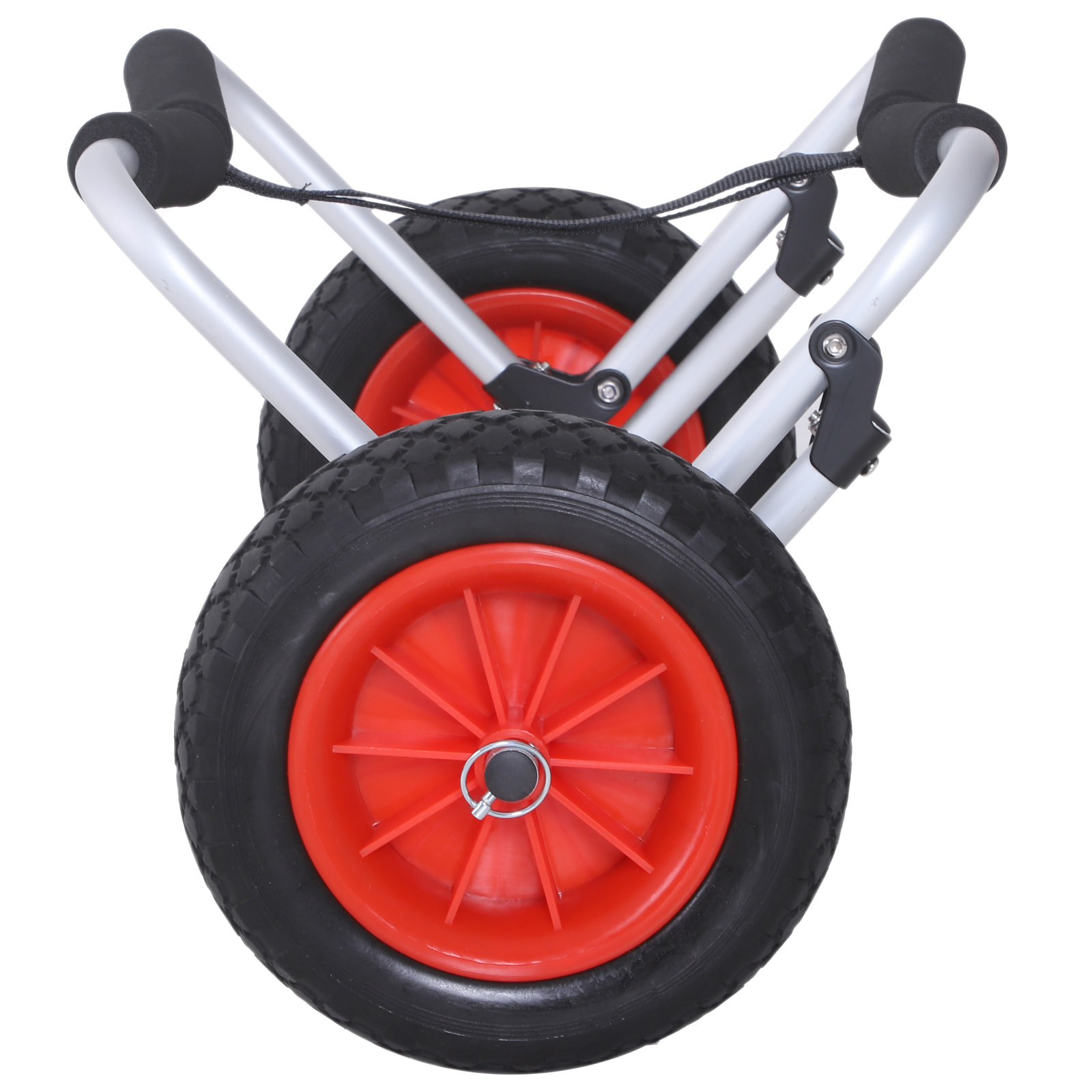 Chariot sit on top kayak chariot de transport pliable pour bateaux canoë ou kayak charge max. 70 Kg alu. mousse antidérapante